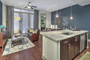 One Bedroom Apartment in The Heights Houston, TX - Model Kitchen View to Living Room