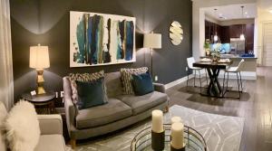 Two Bedroom Apartments in The Heights Houston, TX - Model Dining Room, Living Room and Kitchen